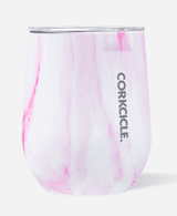 12oz pink marble Corkcicle stemless wine glass