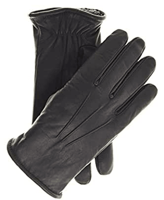 Men's Fur Lined Leather Gloves, Black, Men's Gloves