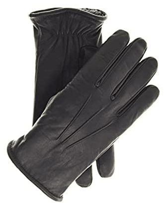 Mens wool top lined leather gloves