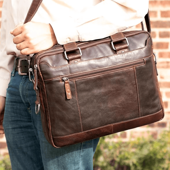 Jack Georges Voyager Double Entry Top Zip Briefcase - U.N. Luggage Canada