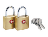 GO Travel Secure Lock TSA Brass Key Padlocks (Two pack)