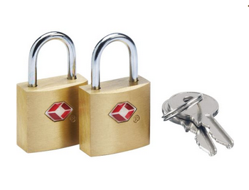 GO Travel Secure Lock TSA Brass Key Padlocks (Two pack)