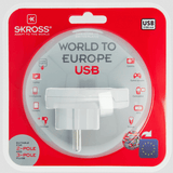 SKROSS World Adapter to Europe USB - U.N. Luggage Canada