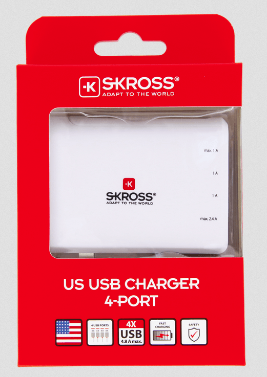 SKROSS US USB 4 Port Charger - U.N. Luggage Canada