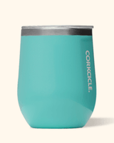 12oz gloss turquoise Corkcicle stemless wine glass
