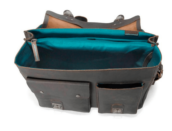 Aunts & Uncles Hunter Finn Leather Briefcase Interior