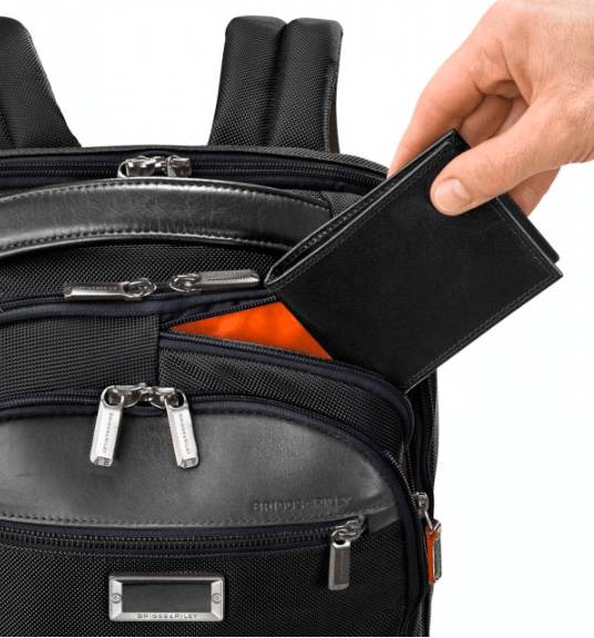Briggs & Riley @Work Medium Backpack Orange Pocket
