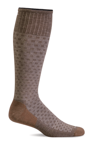 Sockwell Men's Shadow Box Graduated Compression Sock Bark
