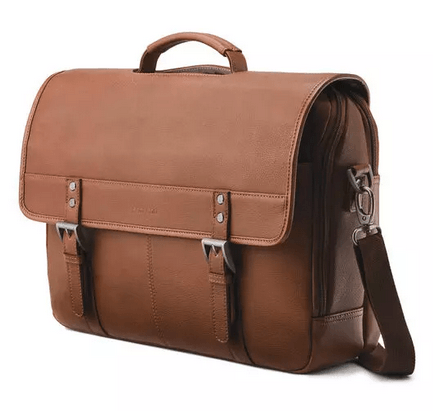 Samsonite Classic Leather Flapover Briefcase - U.N. Luggage Canada